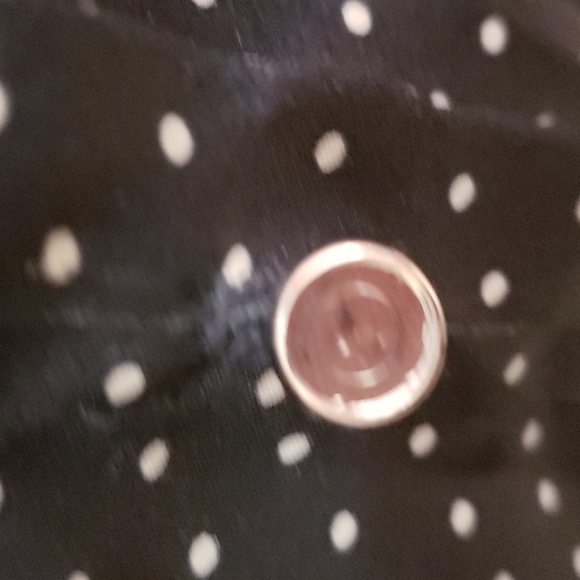 Celine black polka dot blouse w/crystal buttons 3x - Picture 5 of 9